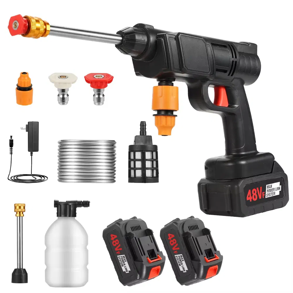 21V ABS Plastic Car Washer Gun 120W Power Manual Pressure Washer Efficient Wireless Car Cleaning Tool