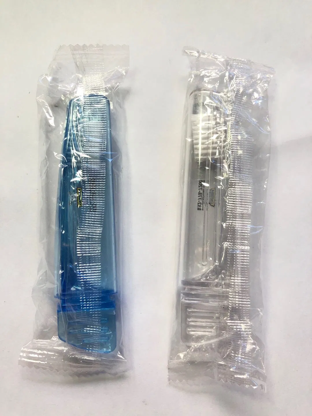 Airline PS Clear Color Transparent Nylon 610 Bristles Foldable Travel Toothbrush