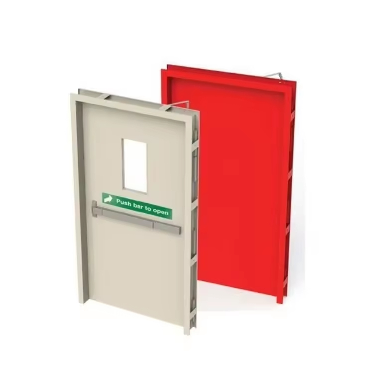 Commercial 1 Hour Fire-Rated Steel Door Heavy Duty Contemporary Design Outdoor Applications Fire-Rated Features