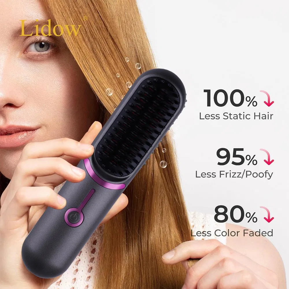 Mini Portable USB Hair Straightener Comb Ionic Hair Straightener Brush