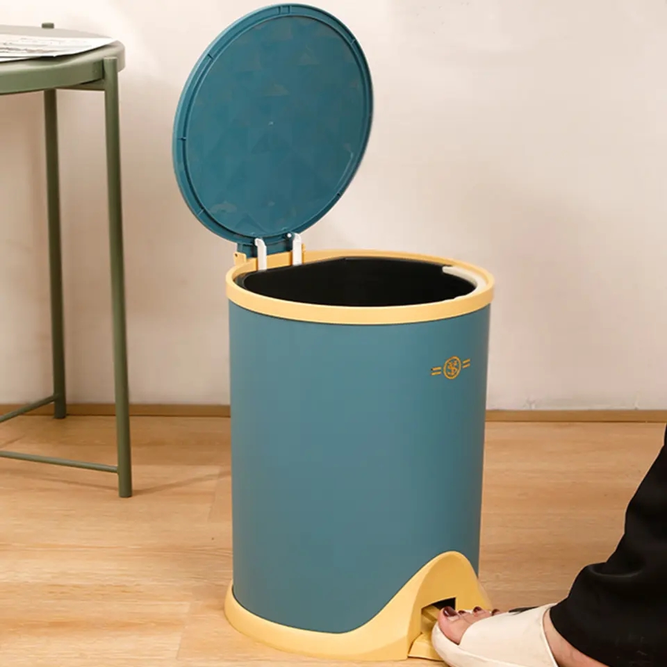 Luxury Kitchen Trash Can Home Sanitary Bucket with Lid Garbage Bins Waste