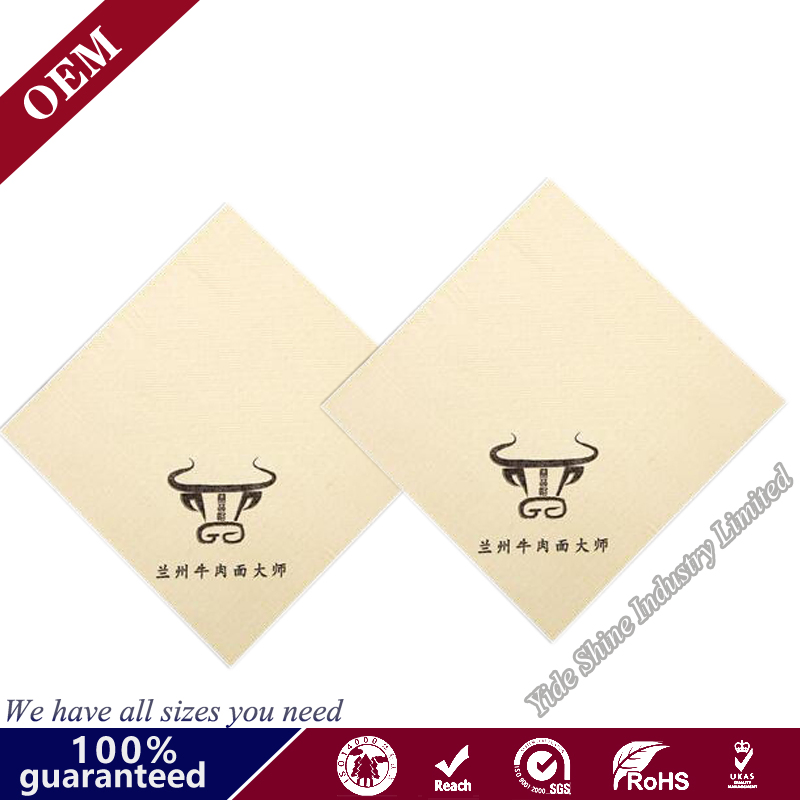 100% Bamboo Pulp Brown Napkin Paper 2 Ply 1/4 Quarter Fold Napkin