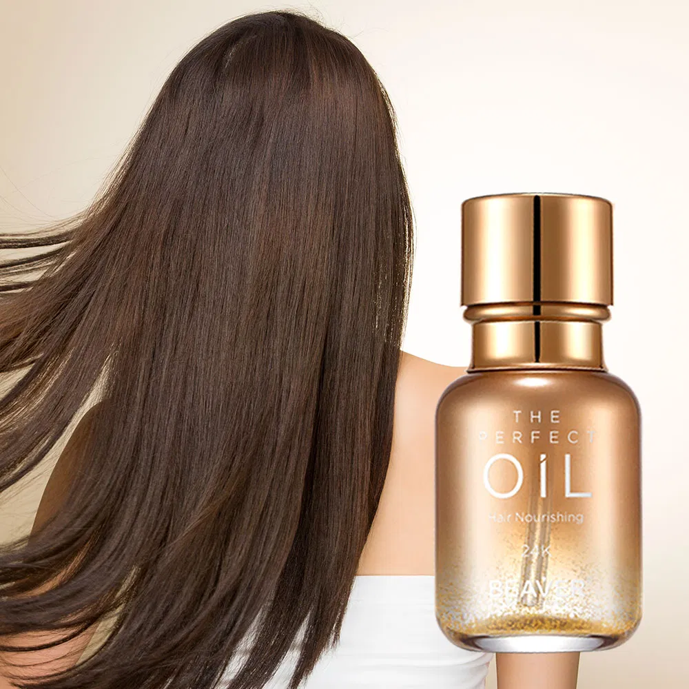 Beaver Private Label 24K Hair Treatment Essential Argan Oil Hair Serum Oil