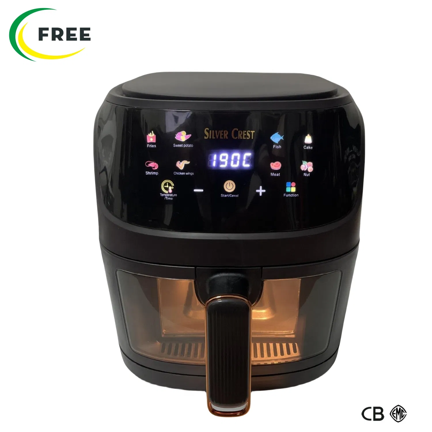 Visible Digital Smart Cooking Program 5L Electric Air Fryer with Temperature Control