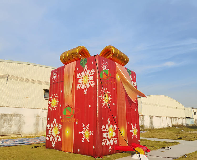 Commercial Grade Inflatable New LED Colorful Gift Box Inflatable Birthday Event Gift Box Decoration Model