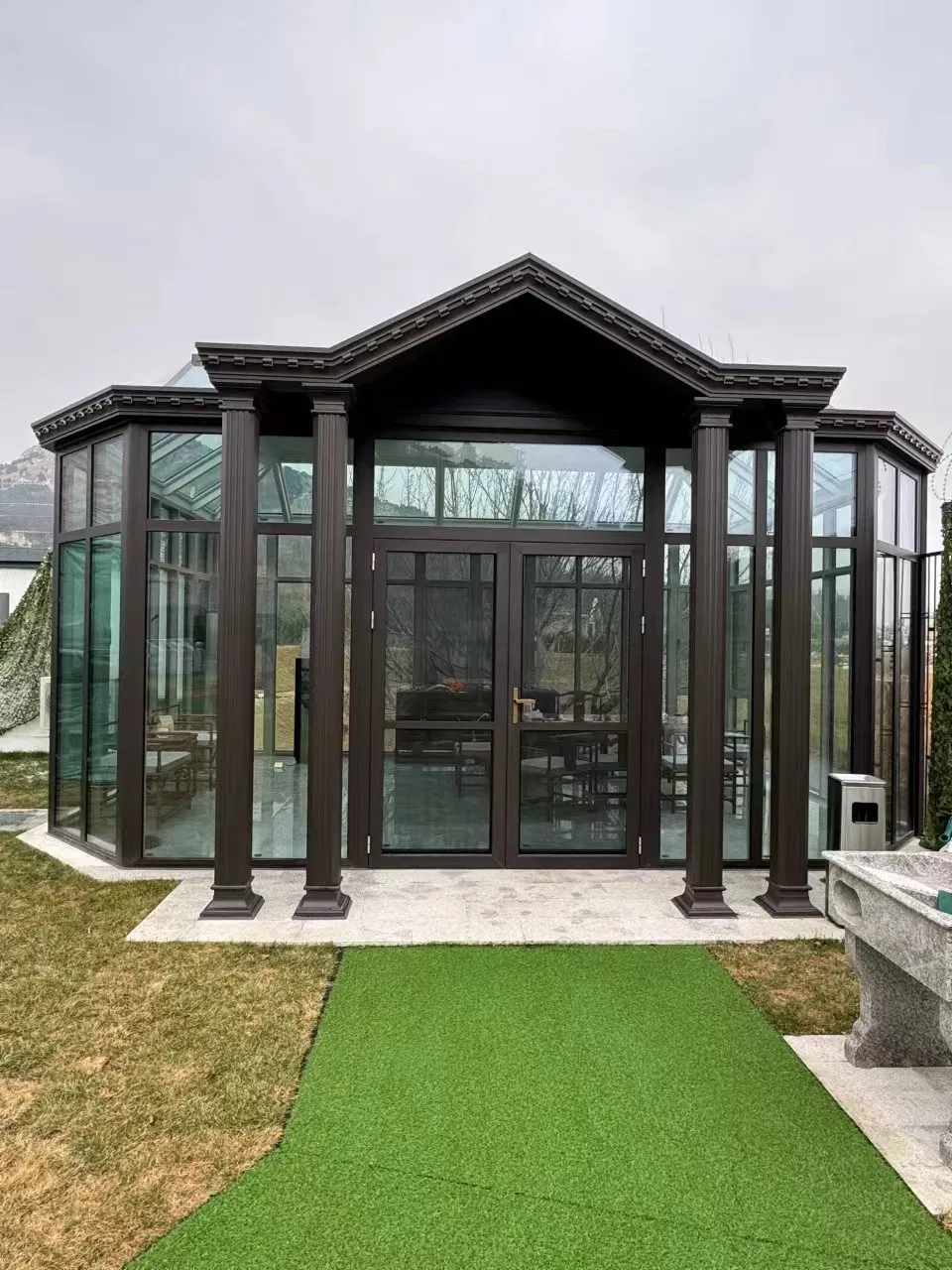 American Style Aluminum Exterior Double Tempered Glass Window Single Hinged German Window, Side Hinged Window Casement Door and Window with Hoppe Handle