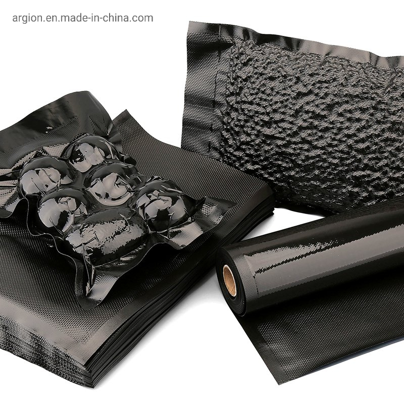 3mil-5mil Black Embossed Flat Vacuum Food Packaging Bag