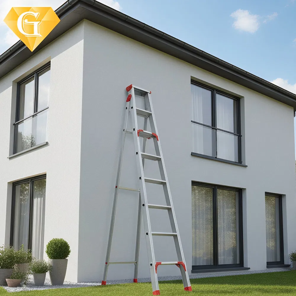 Heavy Duty Aluminum Alloy Step Ladder with Tool Tray Industrial a-Frame Ladder