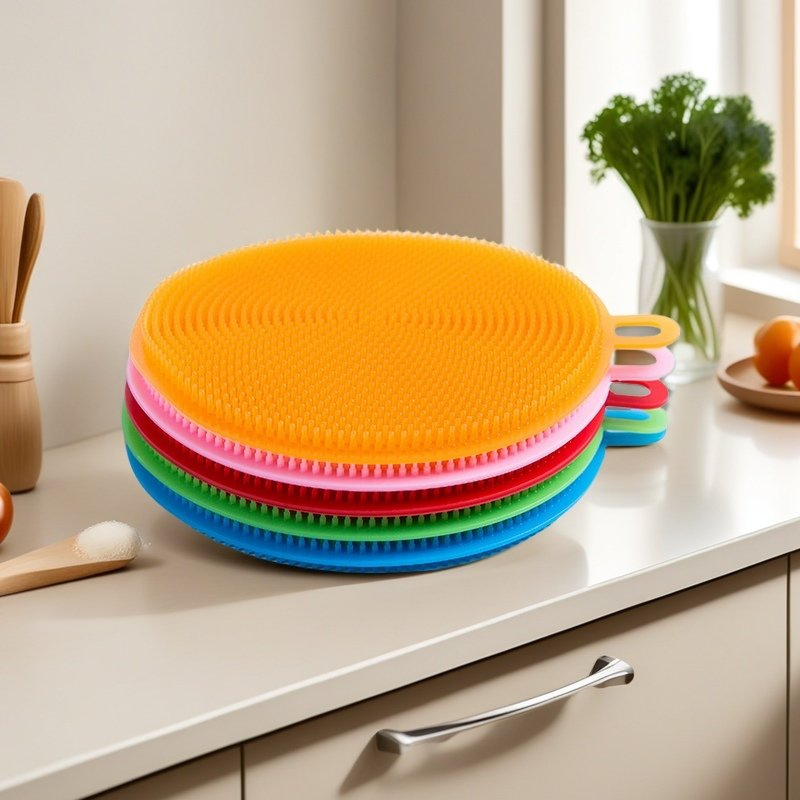 Versatile Silicone Cleaning Brush and Dish Towel Set
