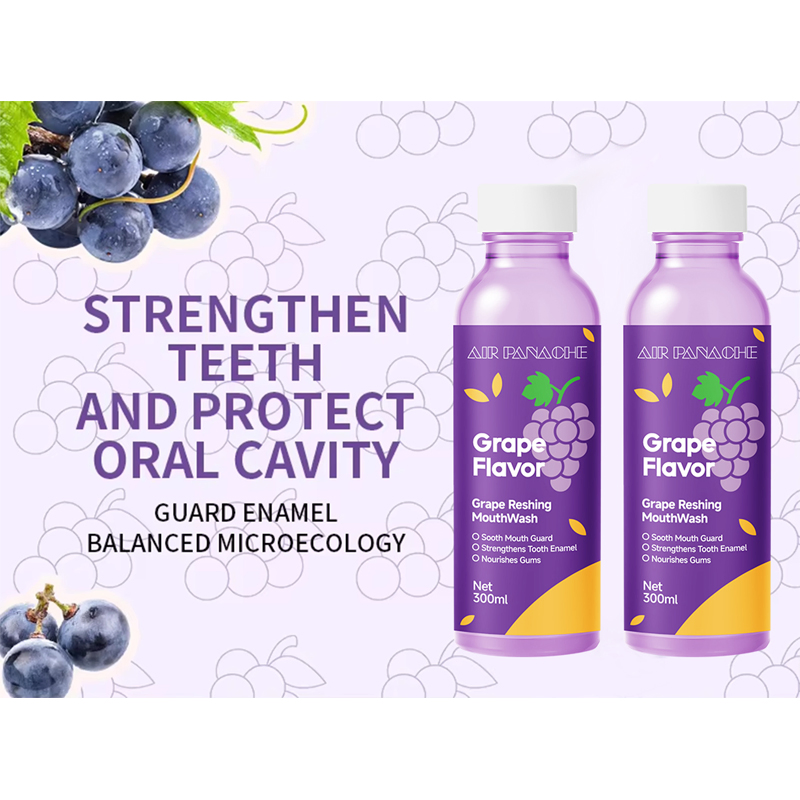 OEM Private Label Natural Baking Soda Grape Mouth Wash Freshen Breath Remove Odors Refreshing Breath Gum Care Mouthwash