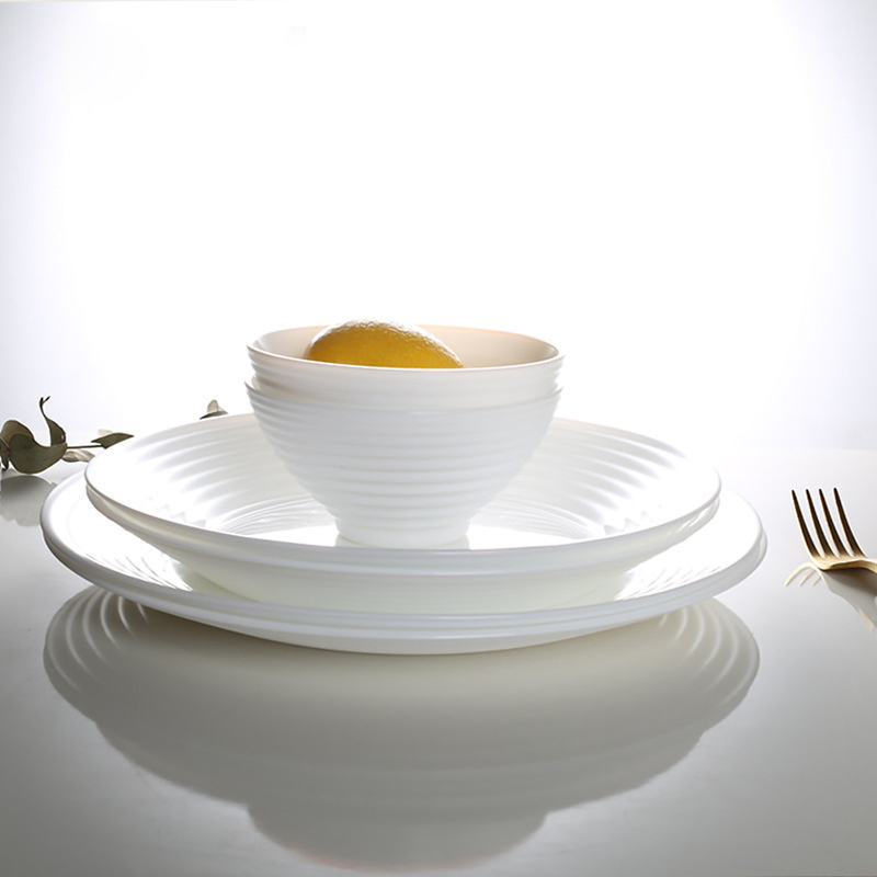 Jade Poecelain Dinner Plates Opal Glassware for Home High Quality Dishes Set