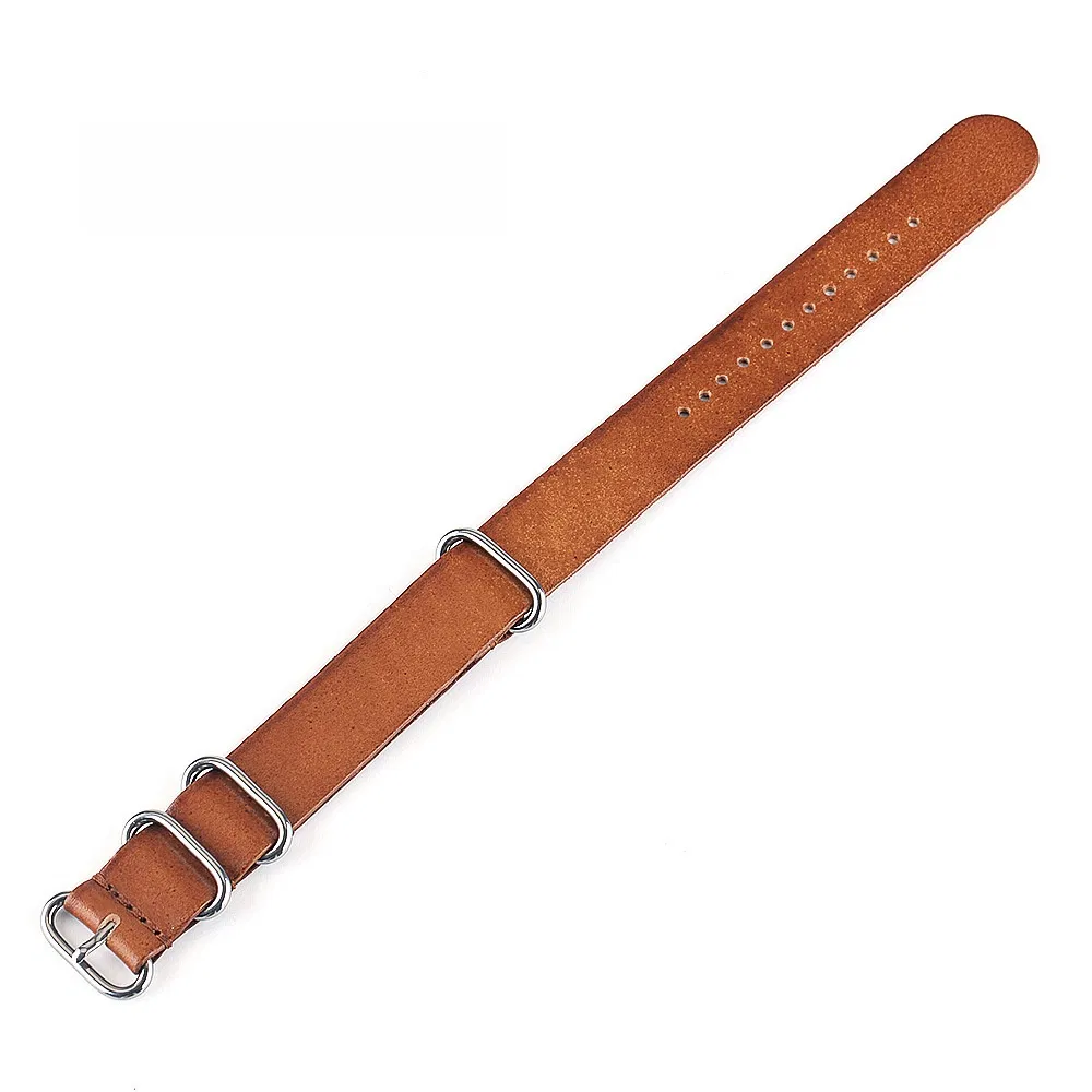 Full-Grain Leather Nato Watch Strap for Quartz Watch