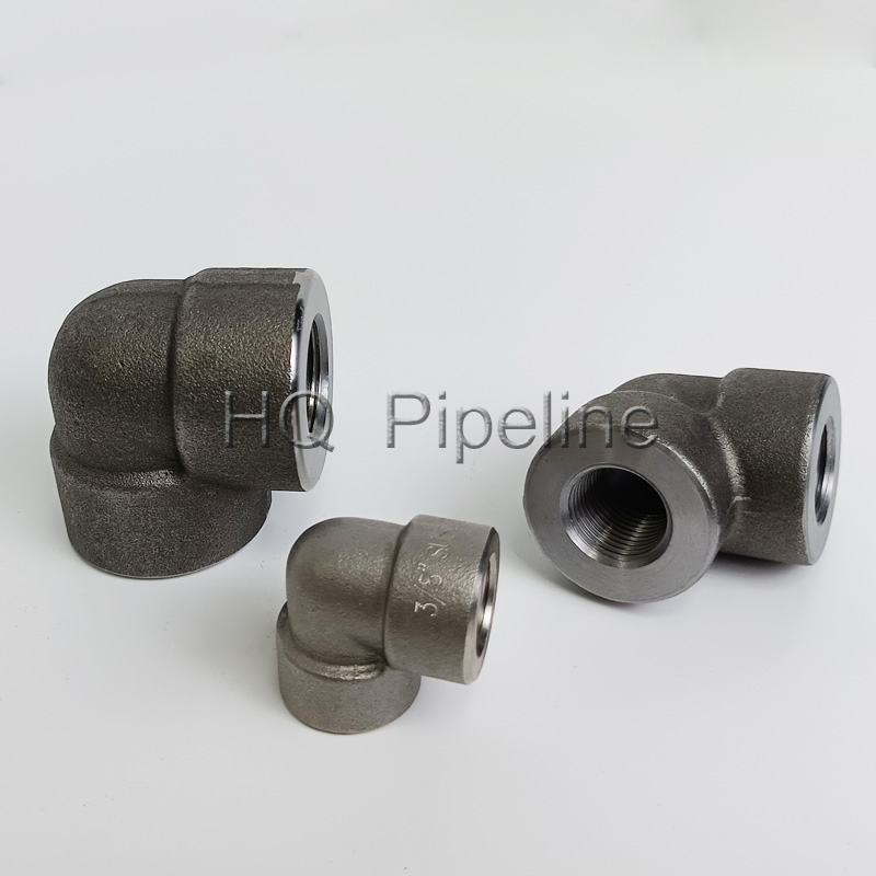 High Pressure of 2000lbs 3000lbs 6000lbs Threaded Pipe Fittings Forged Steel Socket Elbows
