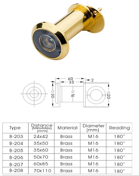 Aluminum/Zinc Alloy Material Door Eye Viewer (MY001)