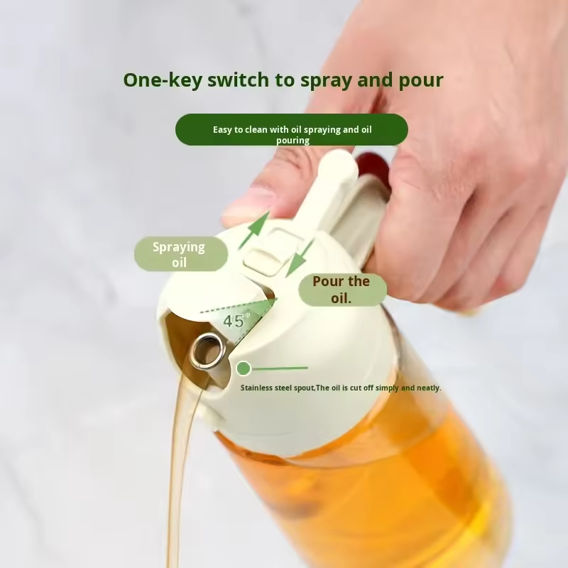 Wholesale 450ml 600ml Oil Glass Spray Bottle Portable Kitchen Packaging Body Oil Glass Bottle