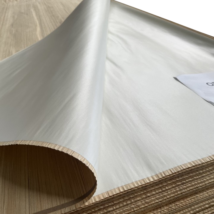 Dr-Lvp002 Decorative Melamine Faced Veneer Dr-Lvp002 off White Melamine Paper Pasted Recon Veneer