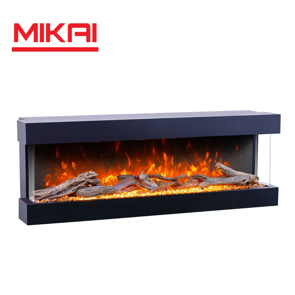 Wholesale Built-in High-End Modern 3 Side View Hybrid Flame Living Room Decorating Built in Electric Fireplace