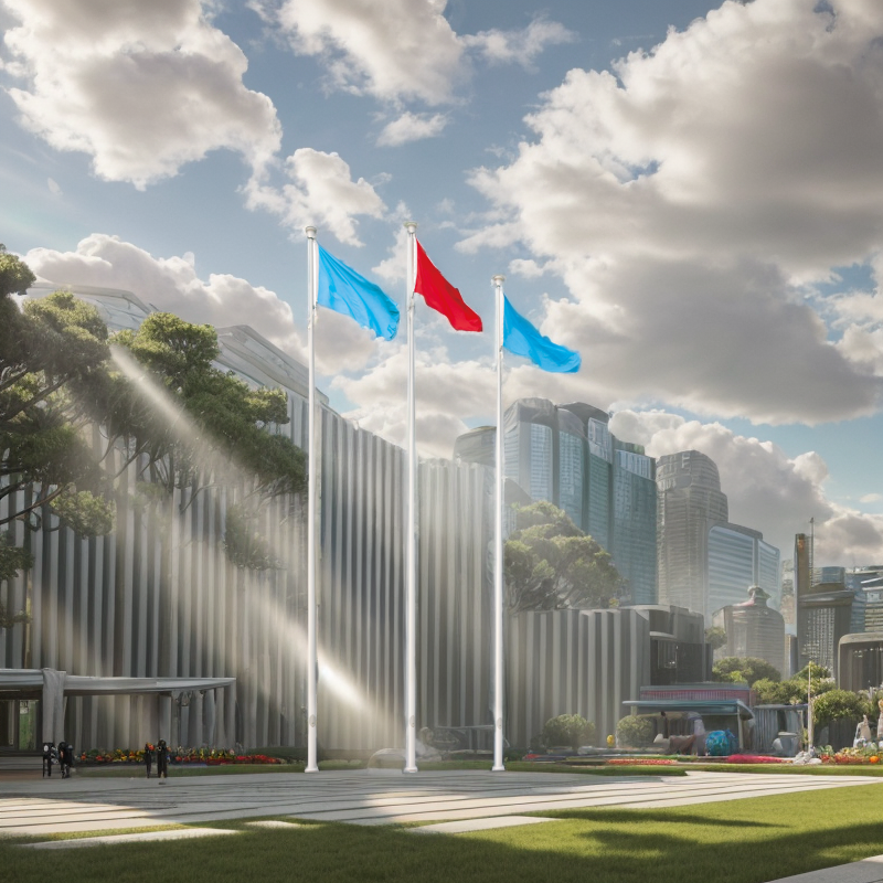 Outdoor Conic Flag Mast Anchor Bolt Base