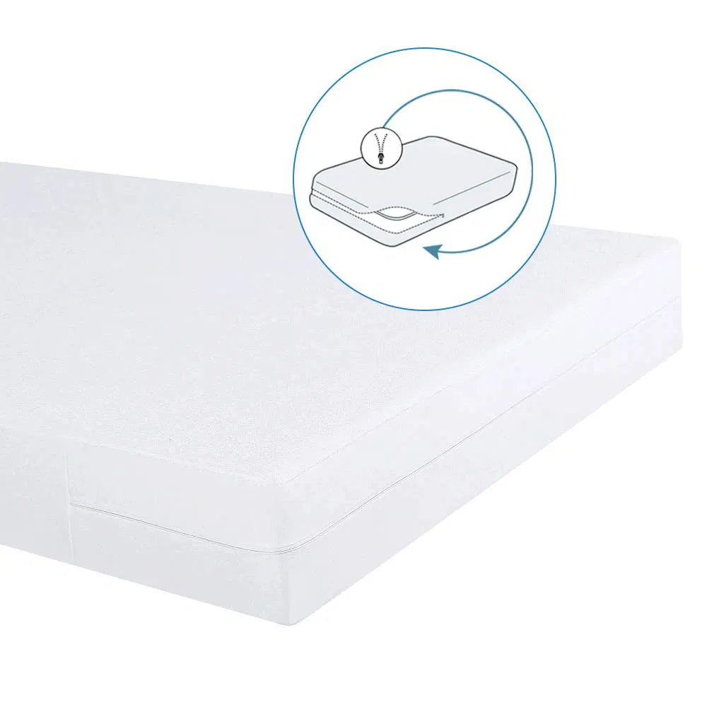Made in China Wholesale Cotton Terry Waterproof Mattress Encasement with Zipper