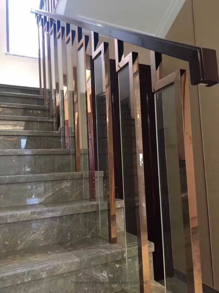 Curved Staircase Stainless Steel Laser Cut Design Railing