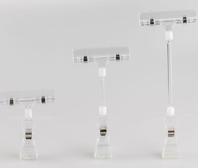 Supermarket Plastic Floor Hanger Expandable Sign Pop Clip Poster Stand Clips