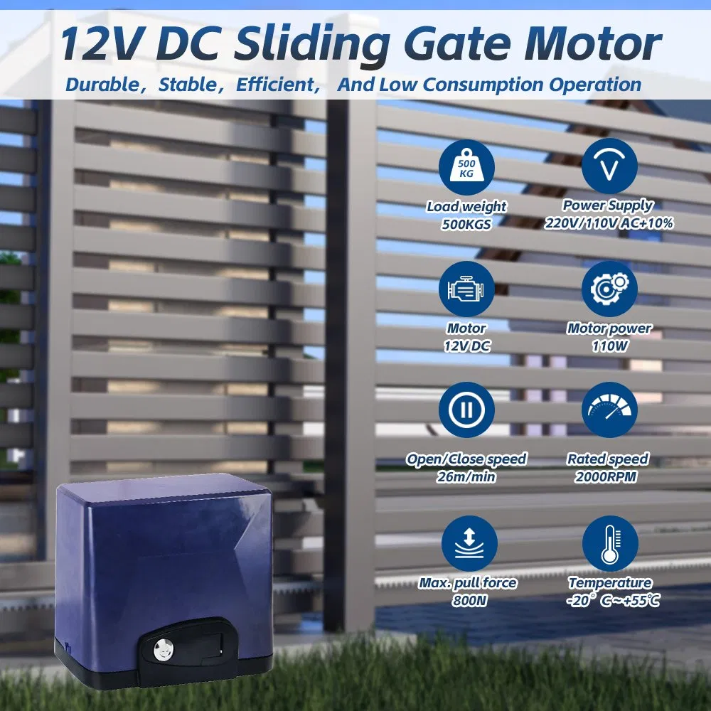 Camera Electric 500kg Metal Slide DC Electric Gate Opener with Camera