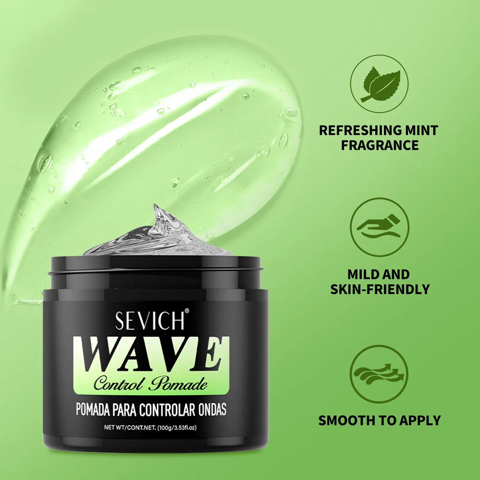 Luxury Hair Care Styling Set Private Label Rosemary Oil Texture 360 Wave Hair Shampoo & Pomade Wax for Men