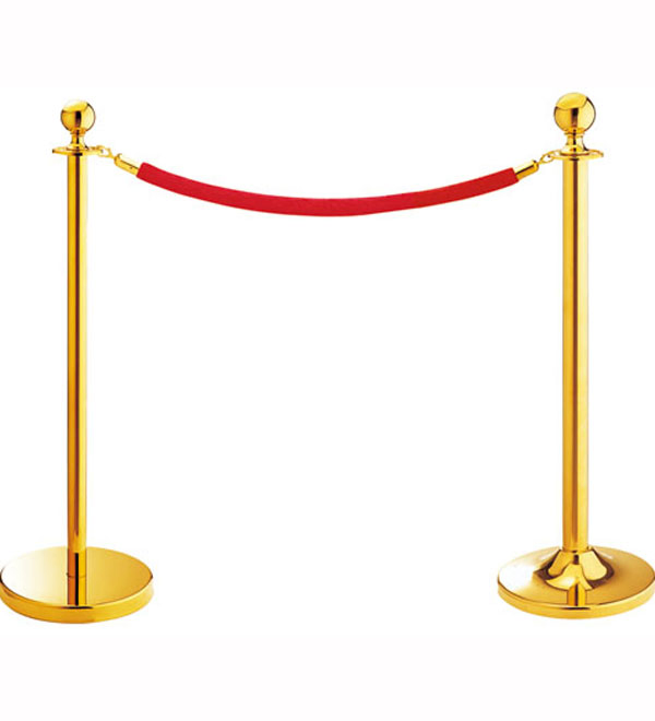 Stanchion Queue Barrier Wall Mount Crowd Control Retractable 2m Gold