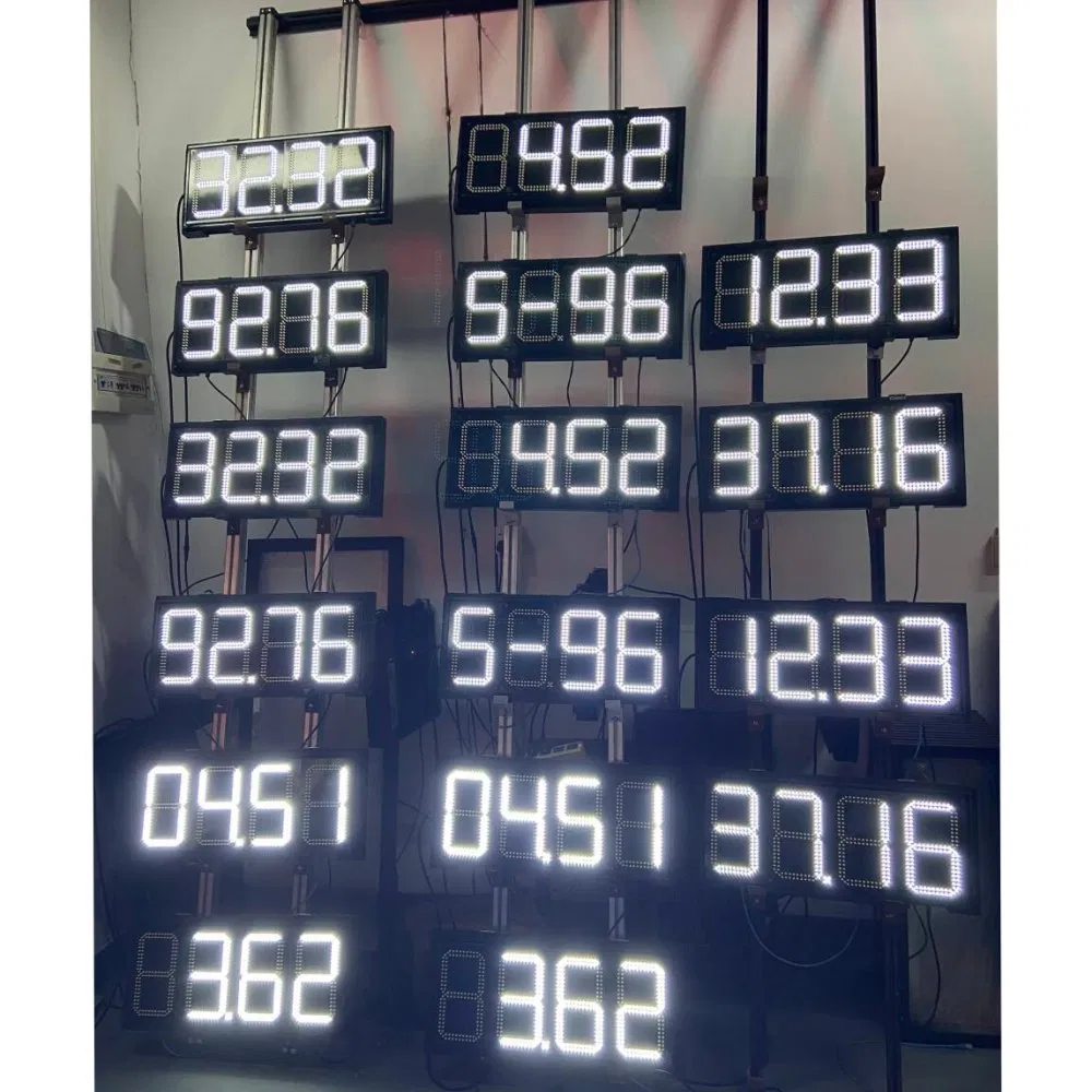 8 Inch Digital Gas Price Sign Petrol Station Oil Price Display Screen 7 Segment LED Signage