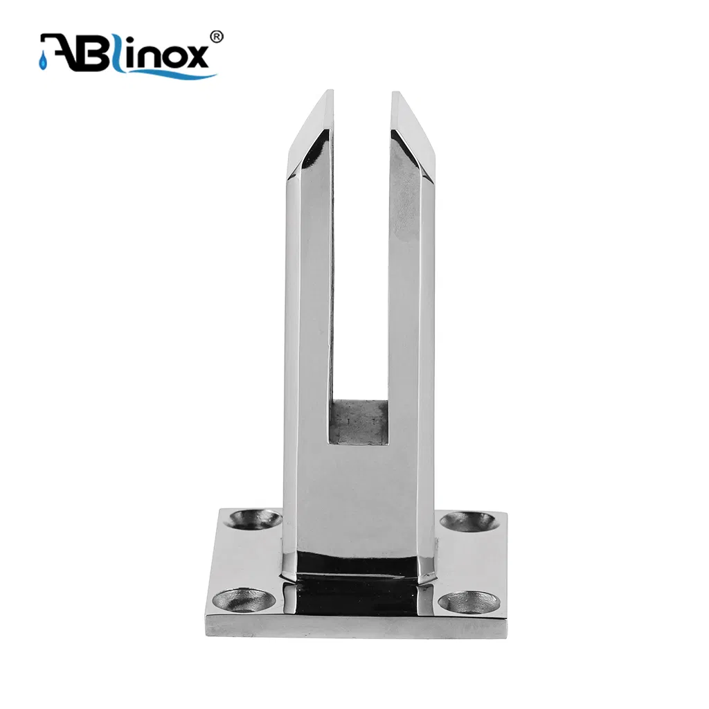 Ablinox Custom Stainless Steel Casting Safe Glass Clamp Silver Hinge for Balcony/Staircase/ Handrail