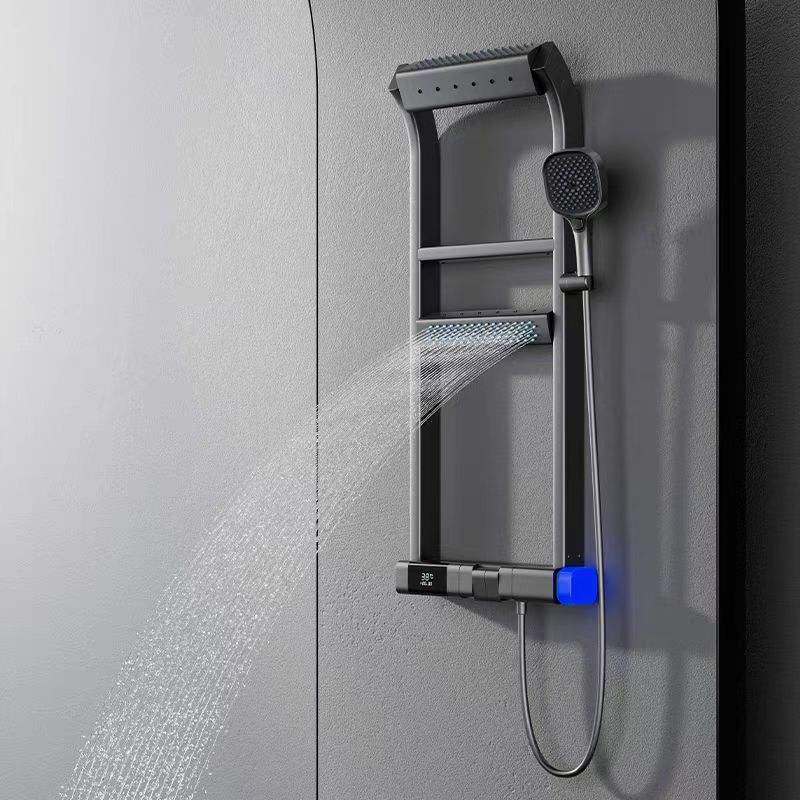 Luxury Rainfall Thermostatic Shower Column Bathroom LED Digital Display Shower Panel