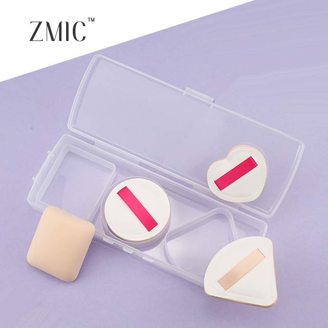 Cheap PP Plastic Container with 3 Makeup Puff for Sale