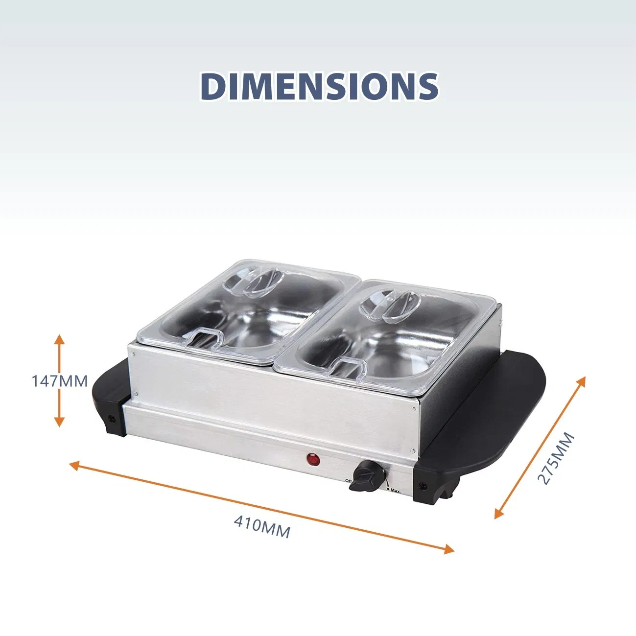 Buffet Food Warmers 2*1.5L Catering Dishes Stainless Steel Chef Dish Set