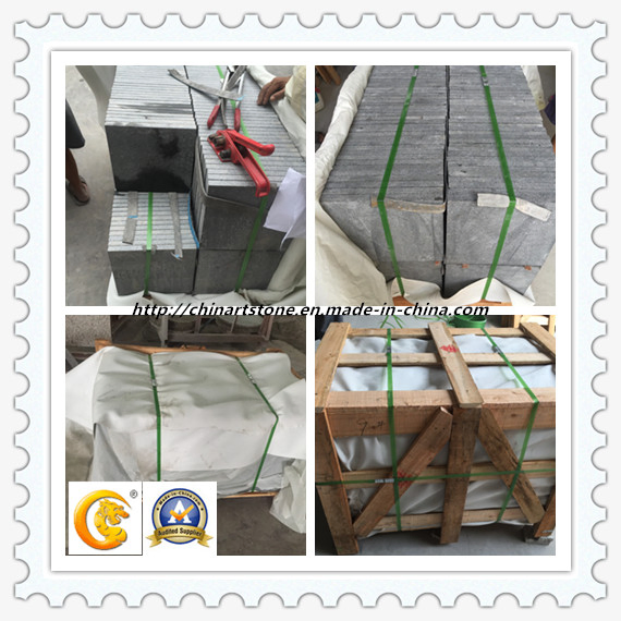 Chinese Golden Grey and White Flamed Bush-Hammered Granite Floor Tile