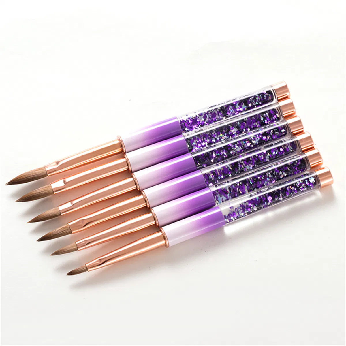 Hot Sale Nail Brush Pen Purple Liquid Quicksand Handle Painting Brushes Kolinsky Acrylic Nair Brush Acrylic