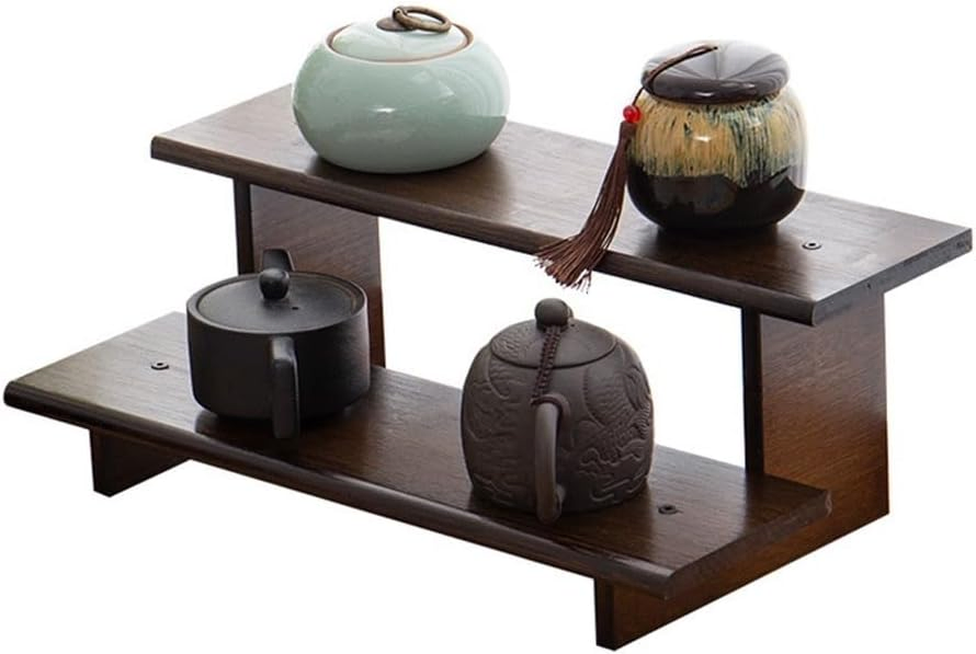 Bamboo Household Three Size Brown Green Plant Display Rack