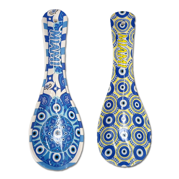 Custom Logo Personalized Ceramic Spoon Rest Spoon Holder Ceramic France Paris Souvenir Spoon