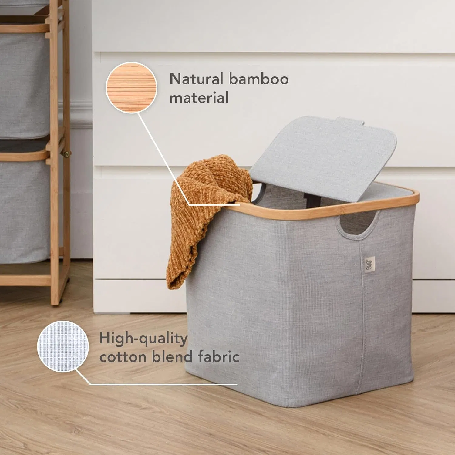 Bamboo Home Creative Fabric Clothing Toy Storage Belt Folding Flip Storage Basket