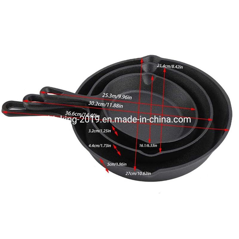 Direct Factory Supply Outdoor Cookware Cast Iron Skillet Round Fry Pan