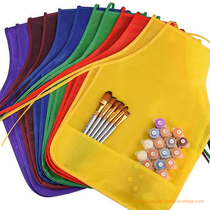 Custom Printed Logo Aprons for Kids Fabric Aprons Children Art Artist Painting Non-Woven Apron