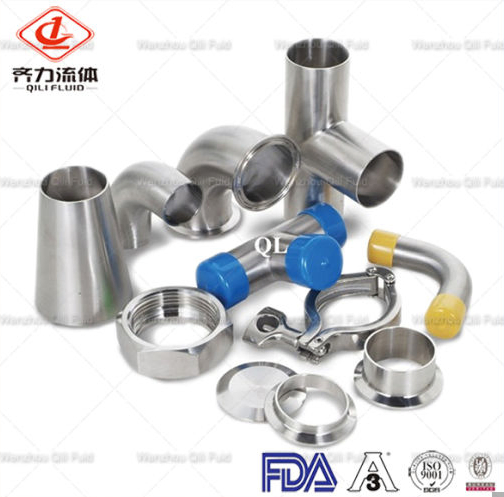 3A Sanitary Stainless Steel Pipe Fittings DIN Hygienic Polished Elbow Tee Reducer