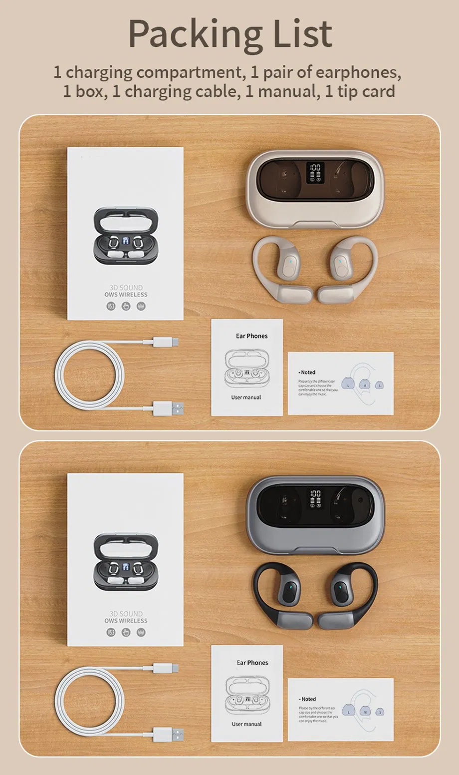 Supplier of in-Ear Bluetooth 5.3 Headphones Digital Wireless Earbuds with Noise Reduction