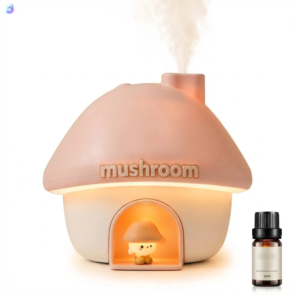 Quiet Desktop Aromatherapy Diffuser Cute Mushroom Humidifier
