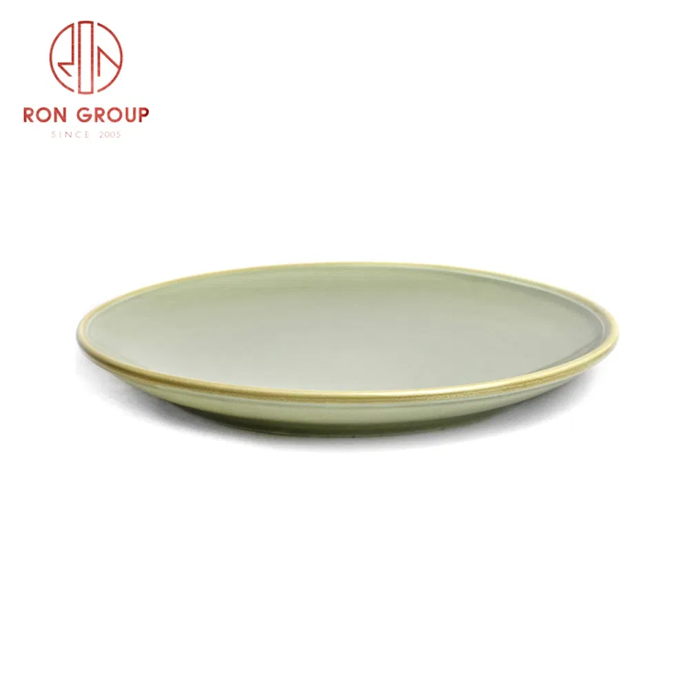 Morandi Modern Minimalist Green Round Ceramic Dinner Plate Used for Wedding