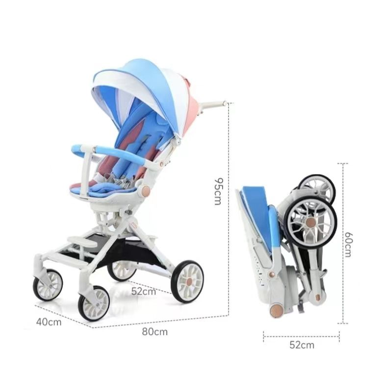 Baby Stroller Aluminium Alloy Pram Foldable Chair Luxury Travel Stroller 0-3 Baby Carriage