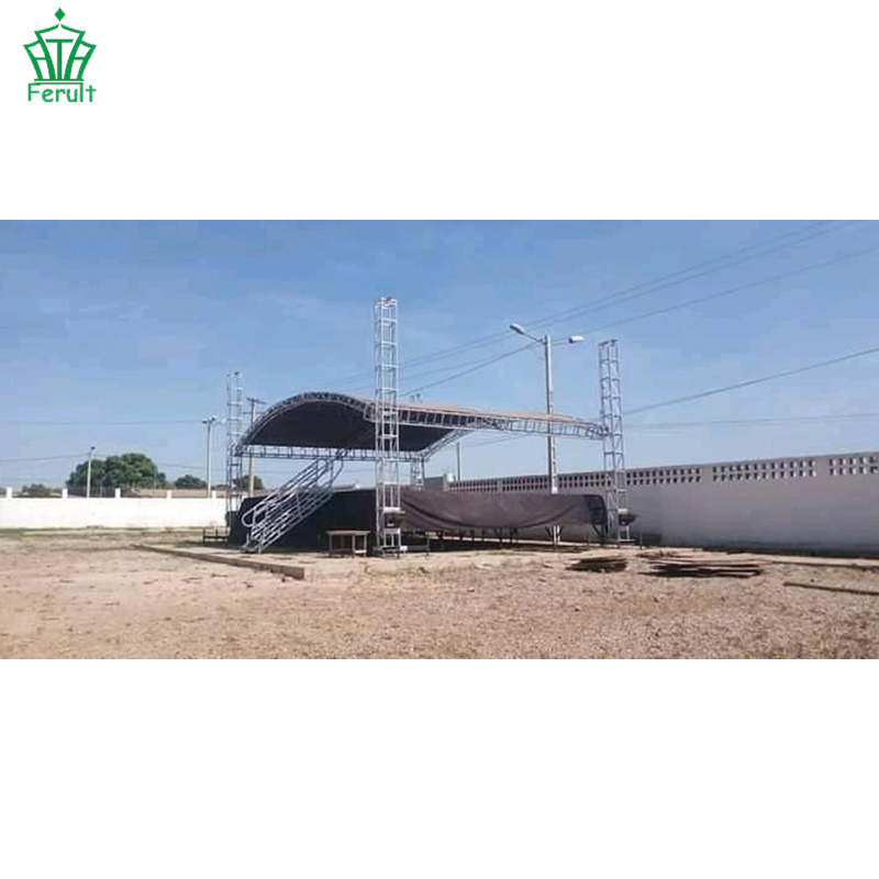 Performance Exhibition Mobile Event Stage Lighting Square Equipment Aluminum Curved Frame Concert Truss