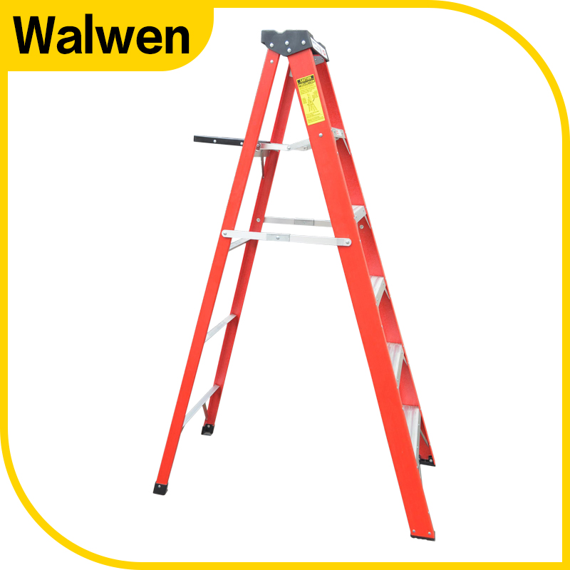 En131 Household&Domestic Fiberglass Foldable&Folding Tool Tray Ladder with 2*4 Step