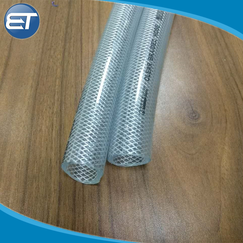 High Pressure Braided Tubing / PVC Clear Reinforced Pipe Hose for Water Delivery