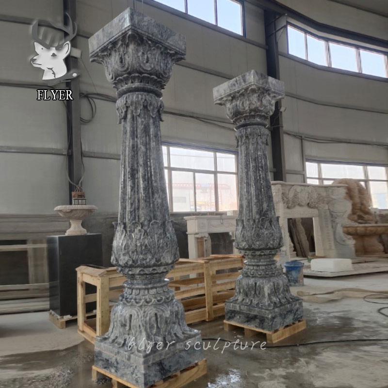Outdoor Exterior Decoration Natural Solid Marble Building Pillar Columns