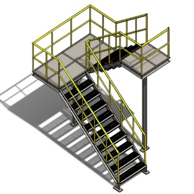 Customized Manufacturer of High-Strength Industrial Stairs Contemporary Stainless Steel Staircase